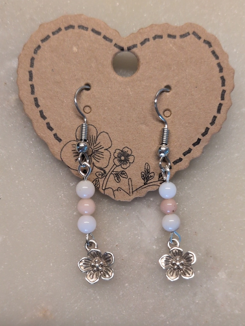NEW! Brighton Sakura Pink Beads Flowers Dangle Earrings